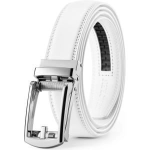 image:imageCHAOREN Mens Dress Belt  Ratchet Belt Leather 1 14 Comfort Click  Perfect Companion to Mens Dress ShoesWhite