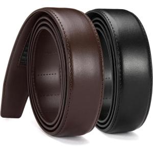 image:imageCHAOREN Ratchet Belt Replacement Strap 1 38 Leather Belt Strap for 40MM Slide Click BuckleBlack  Dark Brown