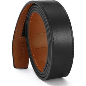 image:imageCHAOREN Ratchet Belt Replacement Strap 1 38 Leather Belt Strap for 40MM Slide Click BuckleBlack Night