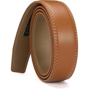 image:imageCHAOREN Ratchet Belt Replacement Strap 1 38 Leather Belt Strap for 40MM Slide Click BuckleBrown Light