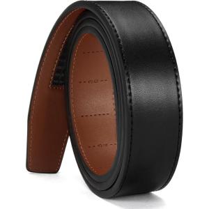 image:imageCHAOREN Ratchet Belt Replacement Strap 1 38 Leather Belt Strap for 40MM Slide Click BuckleEpic  Black