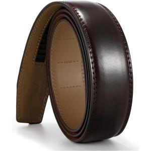 image:imageCHAOREN Ratchet Belt Replacement Strap 1 38 Leather Belt Strap for 40MM Slide Click BuckleMahogany