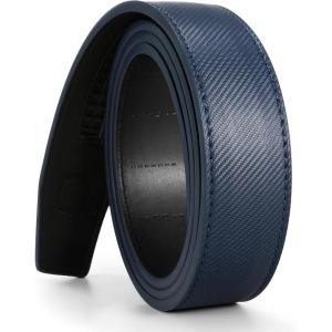 image:imageCHAOREN Ratchet Belt Replacement Strap 1 38 Leather Belt Strap for 40MM Slide Click BuckleNavy