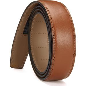 image:imageCHAOREN Ratchet Belt Replacement Strap 1 38 Leather Belt Strap for 40MM Slide Click BuckleTan