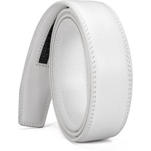 image:imageCHAOREN Ratchet Belt Replacement Strap 1 38 Leather Belt Strap for 40MM Slide Click BuckleWhite