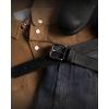 image:imageCHAOREN Full Grain Leather Belt for Men Work Belts for Men Heavy Duty Daily Wear for Jeans PantsBlack Stitched