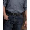 image:imageCHAOREN Full Grain Leather Belt for Men Work Belts for Men Heavy Duty Daily Wear for Jeans PantsBlack Stitched