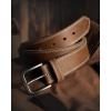 image:imageCHAOREN Full Grain Leather Belt for Men Work Belts for Men Heavy Duty Daily Wear for Jeans PantsBrown Stitched