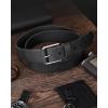 image:imageCHAOREN Full Grain Leather Belt for Men Work Belts for Men Heavy Duty Daily Wear for Jeans PantsCasual Black Silver