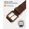 image:imageCHAOREN Full Grain Leather Belt for Men Work Belts for Men Heavy Duty Daily Wear for Jeans PantsCasual Black Silver