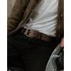 image:imageCHAOREN Full Grain Leather Belt for Men Work Belts for Men Heavy Duty Daily Wear for Jeans PantsCasual Brown Stitched