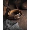 image:imageCHAOREN Full Grain Leather Belt for Men Work Belts for Men Heavy Duty Daily Wear for Jeans PantsDark Brown Stitched