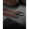 image:imageCHAOREN Full Grain Leather Belt for Men Work Belts for Men Heavy Duty Daily Wear for Jeans PantsVersatile Dark Brown Stitched