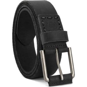 image:imageCHAOREN Full Grain Leather Belt for Men Work Belts for Men Heavy Duty Daily Wear for Jeans PantsCasual Black Silver