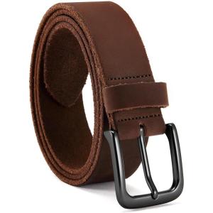 image:imageCHAOREN Full Grain Leather Belt for Men Work Belts for Men Heavy Duty Daily Wear for Jeans PantsDark Brown