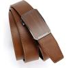 image:imageCHAOREN Leather Ratchet Belt for men 1 38 for Dress Pants  Micro Adjustable Belt Fit EverywhereBrown3