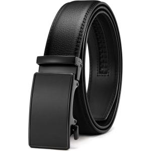 image:imageCHAOREN Leather Ratchet Belt for men 1 38 for Dress Pants  Micro Adjustable Belt Fit EverywhereBasic Black