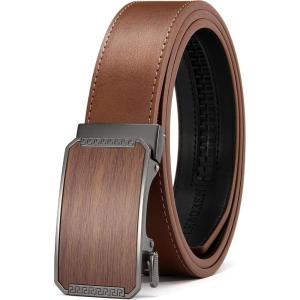 image:imageCHAOREN Leather Ratchet Belt for men 1 38 for Dress Pants  Micro Adjustable Belt Fit EverywhereBrown3