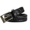 image:imageCHAOREN Leather Braided Belts for Men  1 18 Mens Casual Woven Leather Belt for Dress PantBlack