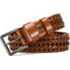 image:imageCHAOREN Leather Braided Belts for Men  1 18 Mens Casual Woven Leather Belt for Dress PantCognac
