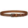 image:imageCHAOREN Leather Braided Belts for Men  1 18 Mens Casual Woven Leather Belt for Dress PantCognac