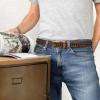 image:imageCHAOREN Leather Braided Belts for Men  1 18 Mens Casual Woven Leather Belt for Dress PantTan