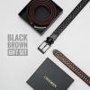 image:imageCHAOREN Leather Braided Belts for Men 2 Pack  1 18 Leather Belts in Package Box  Versatile Style SolutionBlackDark Brown