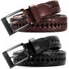 image:imageCHAOREN Leather Braided Belts for Men 2 Pack  1 18 Leather Belts in Package Box  Versatile Style SolutionBlackDark Brown