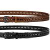 image:imageCHAOREN Leather Braided Belts for Men 2 Pack  1 18 Leather Belts in Package Box  Versatile Style SolutionBlackSaddle Tan