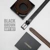 image:imageCHAOREN Leather Braided Belts for Men 2 Pack  1 18 Leather Belts in Package Box  Versatile Style SolutionBlackSaddle Tan