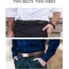 image:imageCHAOREN Leather Ratchet Belt Men 2 Pack  Customizable Fit Effortless Style 35mmBasic BlackBrushed Cognac