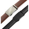 image:imageCHAOREN Leather Ratchet Belt Men 2 Pack  Customizable Fit Effortless Style 35mmBasic BlackBrushed Cognac