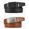 image:imageCHAOREN Leather Ratchet Belt Men 2 Pack  Customizable Fit Effortless Style 35mmBlack  Carbon FiberTan