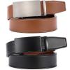 image:imageCHAOREN Leather Ratchet Belt Men 2 Pack  Customizable Fit Effortless Style 35mmBrownBlack Night