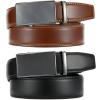 image:imageCHAOREN Leather Ratchet Belt Men 2 Pack  Customizable Fit Effortless Style 35mmWeaven BlackCognac