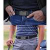 image:imageCHAOREN Mens Belt Stretchable  Elastic Golf Nylon Web Adjustable Belt  for Casual Wear2pcsmatted Gun  Black  Navy