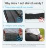 image:imageCHAOREN Mens Belt Stretchable  Elastic Golf Nylon Web Adjustable Belt  for Casual WearAcarbon Fiber ImperialBlack
