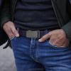 image:imageCHAOREN Mens Belt Stretchable  Elastic Golf Nylon Web Adjustable Belt  for Casual WearEmatted GunBlue