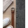 image:imageCHAOREN Mens Belts Leather  35mm Genuine Leather Belt for Jeans  Men Gift for Casual DressBrown Stitched