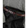 image:imageCHAOREN Mens Belts Leather  35mm Genuine Leather Belt for Jeans  Men Gift for Casual DressDark Brown Stitched