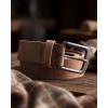 image:imageCHAOREN Mens Belts Leather  35mm Genuine Leather Belt for Jeans  Men Gift for Casual DressFull Grain Dark Brown