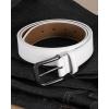 image:imageCHAOREN Mens Belts Leather  35mm Genuine Leather Belt for Jeans  Men Gift for Casual DressWhite Stitched