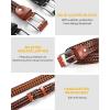 image:imageCHAOREN Mens Braided Leather Belt Casual Woven Leather Belt for Men 35mm Width for Dress Jeans GolfBrown