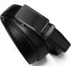 image:imageCHAOREN Mens Dress Belt  Mens Ratchet Belt Leather for Dress Pant  Micro Adjustable Belts Fit EverywhereClassic Carbon Fiber  Black
