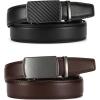 image:imageCHAOREN Mens Dress Belt Leather 2 Pack  Mens Ratchet Belt for Dress Shirt and Pants Every Occasion 32mmCharcoal Depiction BlackDark Brown