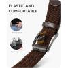 image:imageCHAOREN Mens Stretch Belt  1 38 Elastic Braided Golf Belt for Men  Stretchy Web Fit Summer Casual JeansGun Metal  Brown