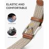 image:imageCHAOREN Mens Stretch Belt  1 38 Elastic Braided Golf Belt for Men  Stretchy Web Fit Summer Casual JeansSilver  Beige