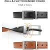 image:imageCHAOREN Reversible Belt Men 1 Piece  125 Leather Dress Belt  Trim to Fit for Elegant StyleBlackOrange Brown Width 32mm
