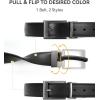 image:imageCHAOREN Reversible Belt Men 1 Piece  125 Leather Dress Belt  Trim to Fit for Elegant StyleClassic BlackTwill Black Width 32mm