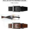 image:imageCHAOREN Reversible Belt Men 1 Piece  125 Leather Dress Belt  Trim to Fit for Elegant StyleCognacBlack Width 35mm